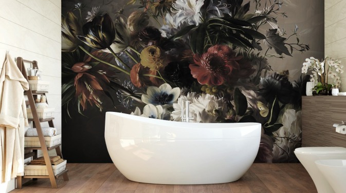 großer Strauß mit Anemonen Tapete