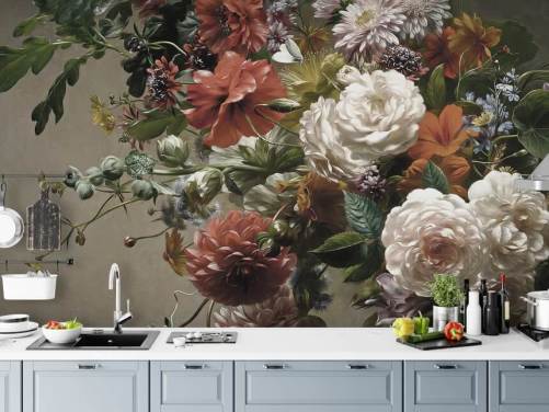 bukett med vackra blommor tapeter