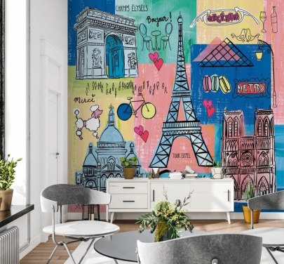 carta da parati illustrazione paris
