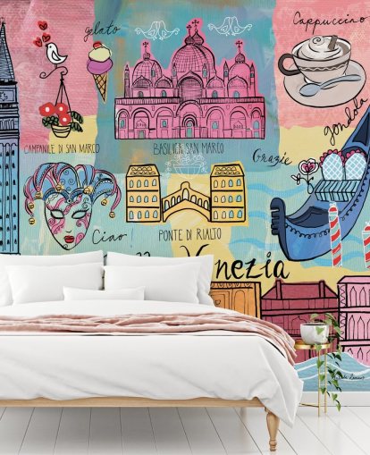 colourful venice illustration wallpaper colourful venice illustration wallpaper