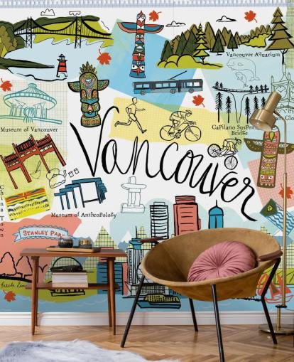 colourful vancouver illustration wallpaper colourful vancouver illustration wallpaper