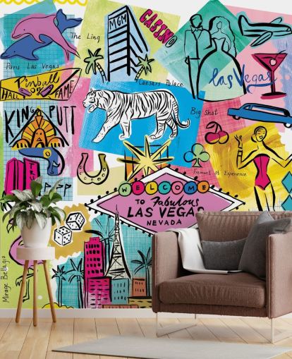 las vegas colourful illustration wallpaper las vegas colourful illustration wallpaper