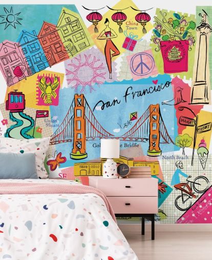 colourful san francisco illustration wallpaper colourful san francisco illustration wallpaper