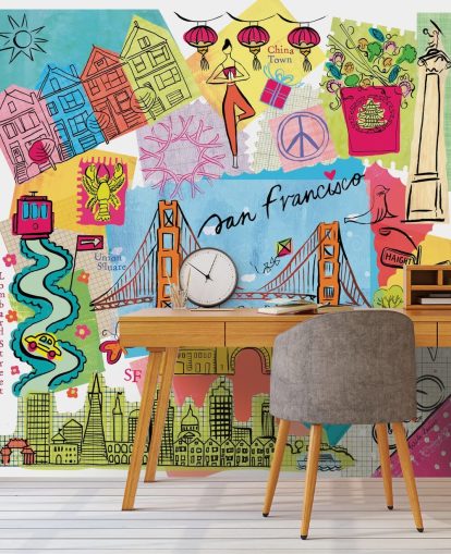 colourful san francisco illustration wallpaper colourful san francisco illustration wallpaper