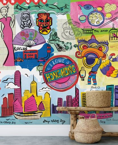 colourful hong kong illustration wallpaper colourful hong kong illustration wallpaper