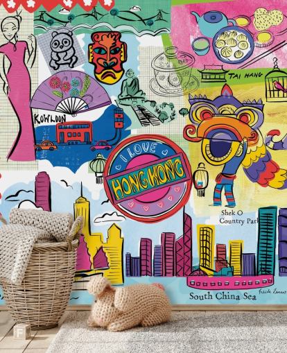 colourful hong kong illustration wallpaper colourful hong kong illustration wallpaper
