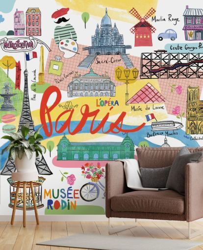 carte colorée de paris papier peint illustré carte colorée de paris papier peint illustré