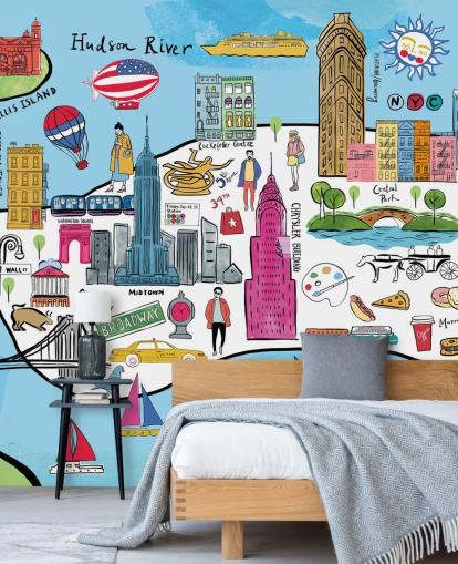 colourful new york map wallpaper colourful new york map wallpaper