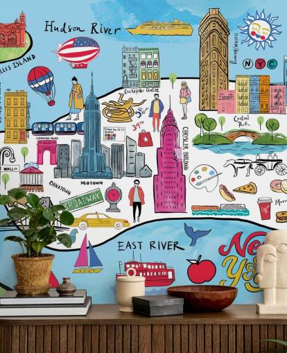 papier peint coloré de carte de new york papier peint coloré de carte de new york