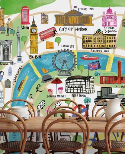 colorido fondo de pantalla ilustrado del mapa de Londres colorido fondo de pantalla ilustrado del mapa de Londres