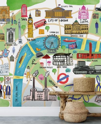 colourful illustrated london map wallpaper colourful illustrated london map wallpaper