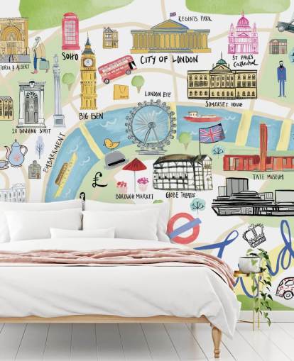 pastell illustrasjon av london tapet pastell illustrasjon av london tapet