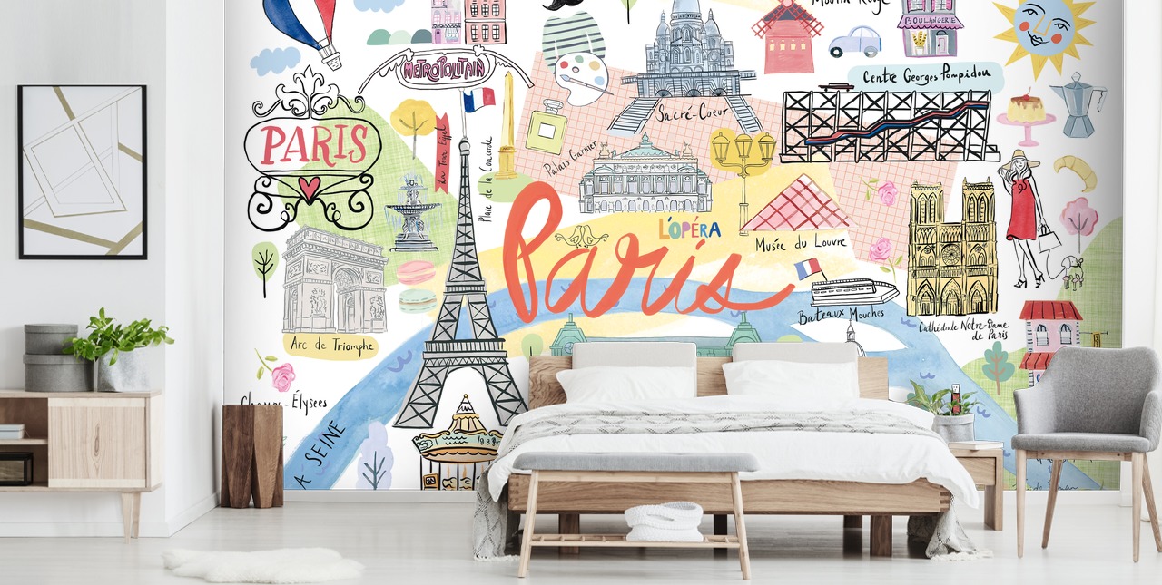 pastelli paris kuva tapetti