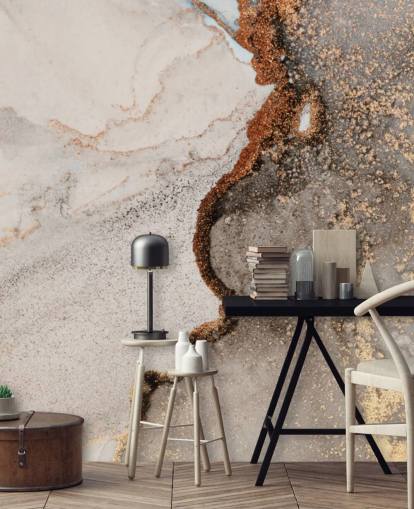 beige marmeren behangmuurschildering op maat genaamd Glamour Geode voor keukens, badkamers en woonkamers beige marmeren behangmuurschildering op maat genaamd Glamour Geode voor keukens, badkamers en woonkamers