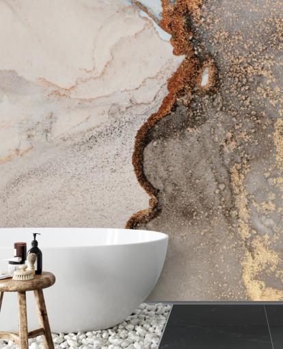 beige brugerdefineret marmor tapet vægmaleri kaldet Glamour Geode til køkkener, badeværelser og stuer beige brugerdefineret marmor tapet vægmaleri kaldet Glamour Geode til køkkener, badeværelser og stuer