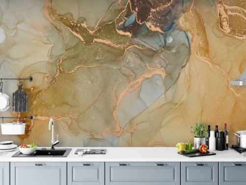 neutral och guld tonas marmor tapeter