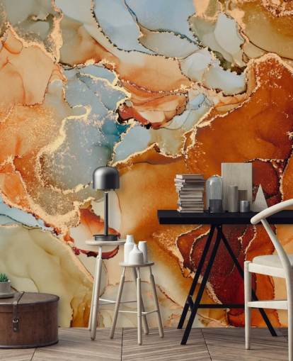 orange and grey marble effect wallpaper called Orange Watercolour for bedrooms, bathrooms and living rooms orange and grey marble effect wallpaper called Orange Watercolour for bedrooms, bathrooms and living rooms