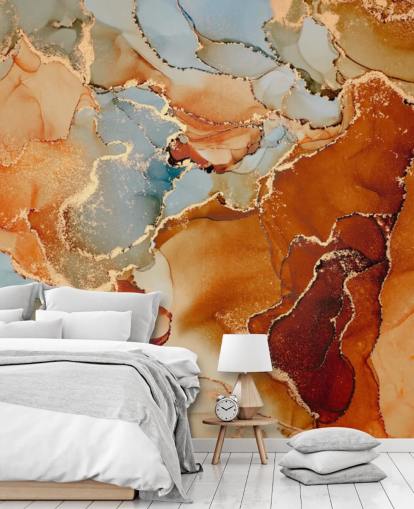 orange and gray marble effect wallpaper called Orange Watercolor for bedrooms, bathrooms and living rooms orange and gray marble effect wallpaper called Orange Watercolor for bedrooms, bathrooms and living rooms