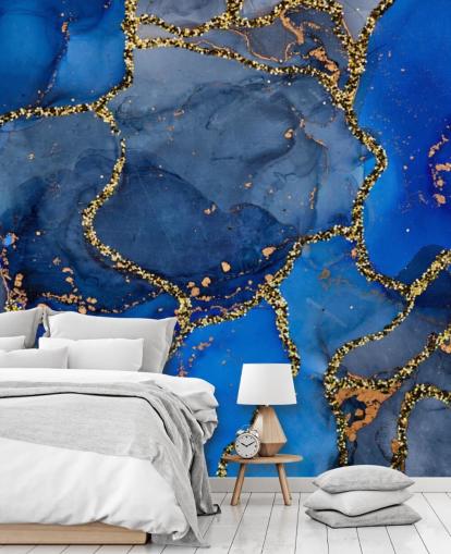 blue and gold marble effect wallpaper blue and gold marble effect wallpaper