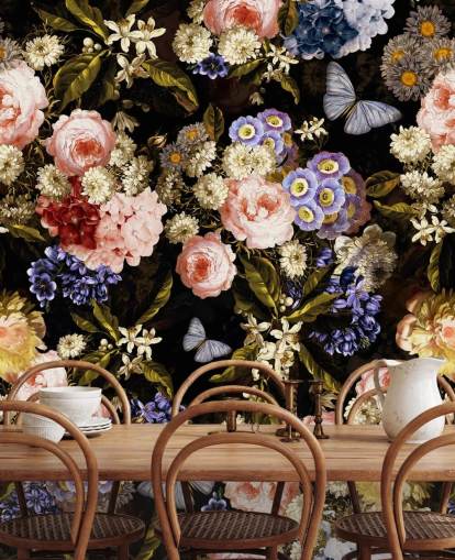 dark florals in purple and pink wallpaper dark florals in purple and pink wallpaper