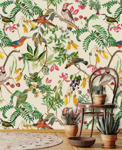 papel pintado pájaros coloridos papel pintado pájaros coloridos