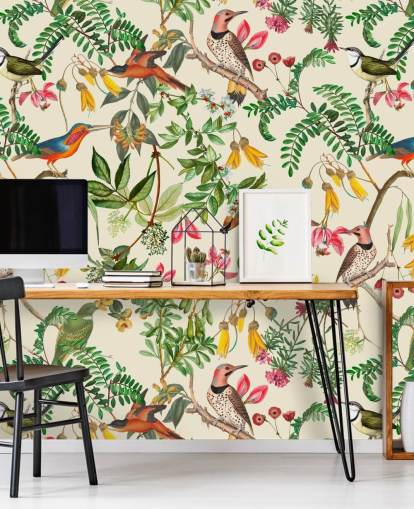 papel pintado pájaros coloridos papel pintado pájaros coloridos