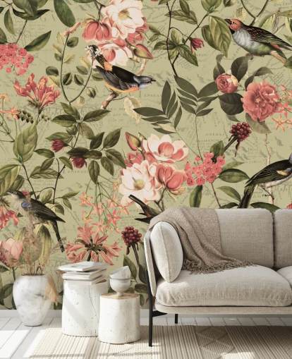 birds and flowers wallpaper birds and flowers wallpaper