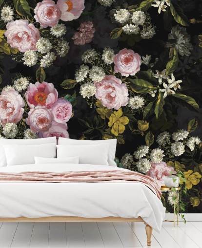 pink roses and yellow flowers on dark background wallpaper pink roses and yellow flowers on dark background wallpaper