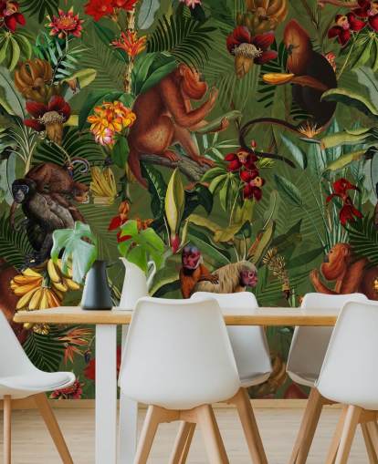 monkies i en jungle tapet monkies i en jungle tapet