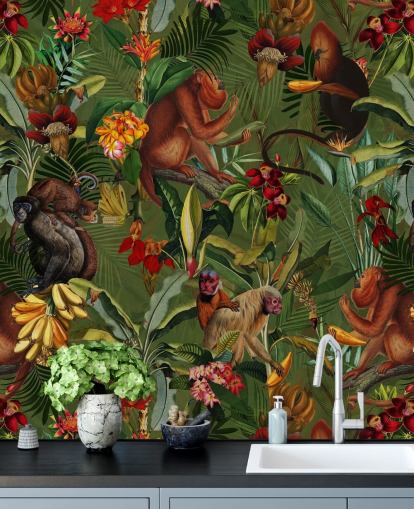 monkies i en jungle tapet monkies i en jungle tapet