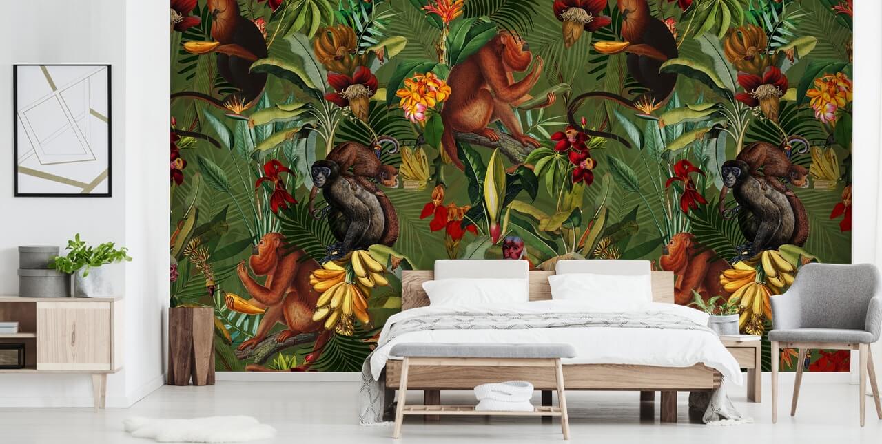 papel de parede monkies in a jungle