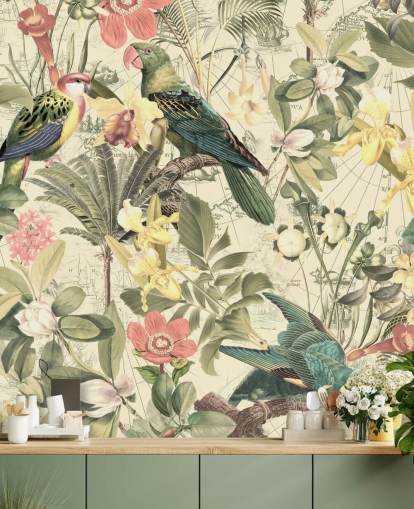 Vögel und Blumen Wallpaper Vögel und Blumen Wallpaper