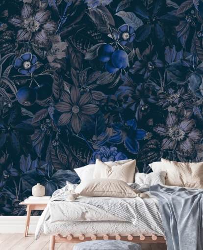 dark blue floral wallpaper dark blue floral wallpaper