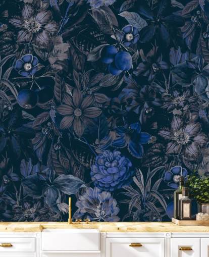 dark blue floral wallpaper dark blue floral wallpaper
