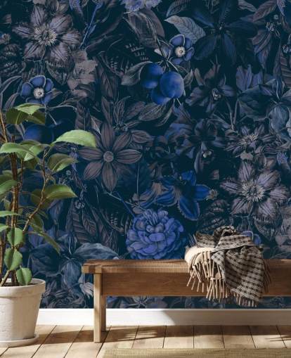 dark blue floral wallpaper dark blue floral wallpaper