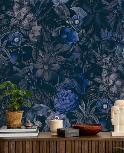 dark blue floral wallpaper dark blue floral wallpaper