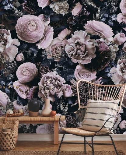 papel de parede flores rosa empoeirado papel de parede flores rosa empoeirado