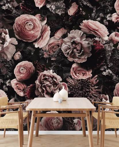 mørke lyserøde blomster tapet mørke lyserøde blomster tapet