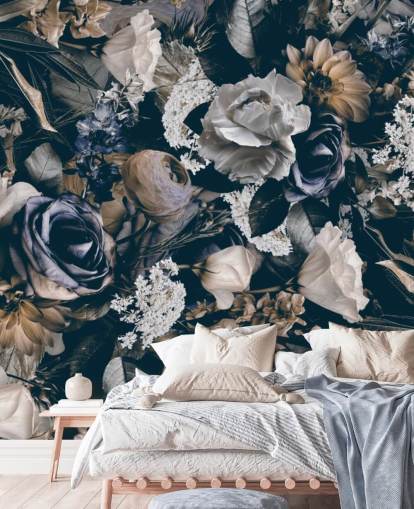 papier peint mural floral foncé appelé Vintage Flower Meadow par Andrea Haase pour les chambres, les salons et les salles à manger papier peint mural floral foncé appelé Vintage Flower Meadow par Andrea Haase pour les chambres, les salons et les salles à manger