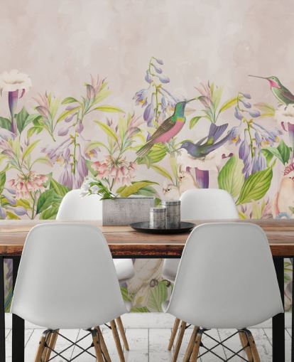 kolibrier og blomster tapet kolibrier og blomster tapet