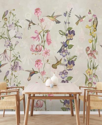 pastel flowers and birds wallpaper pastel flowers and birds wallpaper