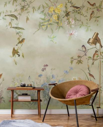 papier peint floral beige et vert clair appelé Meadow de Marina Stupakova pour les chambres papier peint floral beige et vert clair appelé Meadow de Marina Stupakova pour les chambres