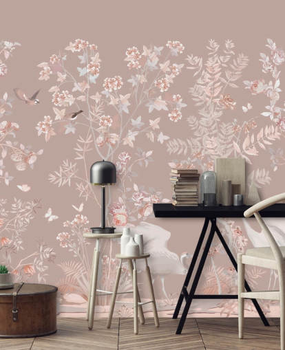pastel pink chinoiserie wallpaper pastel pink chinoiserie wallpaper