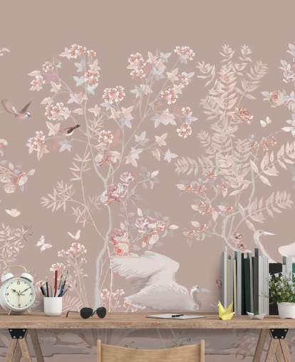 pastel pink chinoiserie wallpaper pastel pink chinoiserie wallpaper