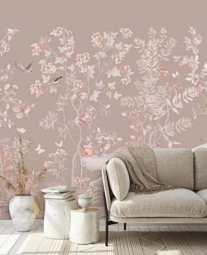 pastel pink chinoiserie wallpaper pastel pink chinoiserie wallpaper