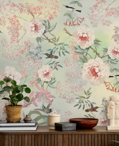 pastel flowers and birds wallpaper pastel flowers and birds wallpaper