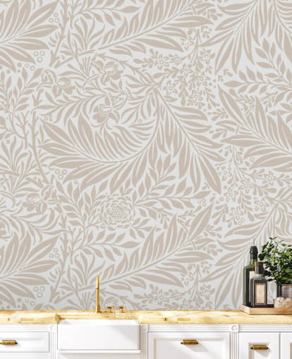 Larkspur pattern wallpaper in beige by William Morris Larkspur pattern wallpaper in beige by William Morris