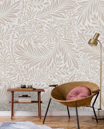 Larkspur pattern wallpaper in beige by William Morris Larkspur pattern wallpaper in beige by William Morris