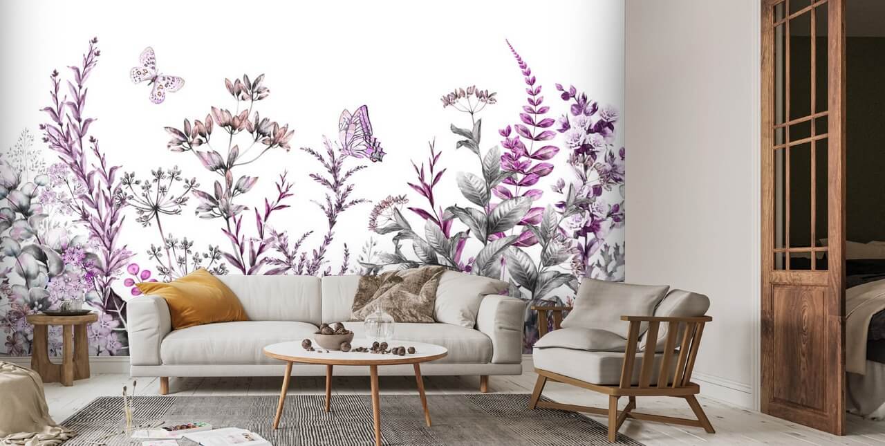 Fuchsia Meadow Wallpaper | Wallsauce US