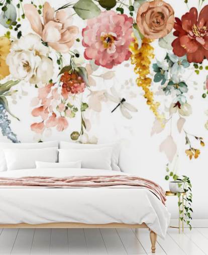 hanging pastel toned flowers wallpaper hanging pastel toned flowers wallpaper
